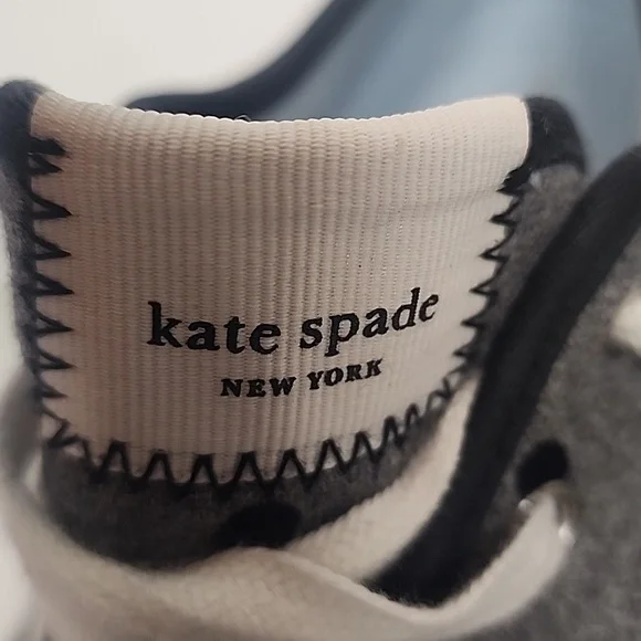 Kate Spade Vale Gray and Black Polka Dot Lace-up Size 9B Sneakers - Picture 8 of 12